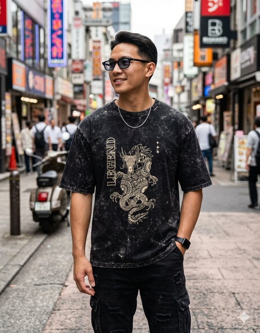 Acid Washed Oversized T-Shirt (Legend) - Image 1